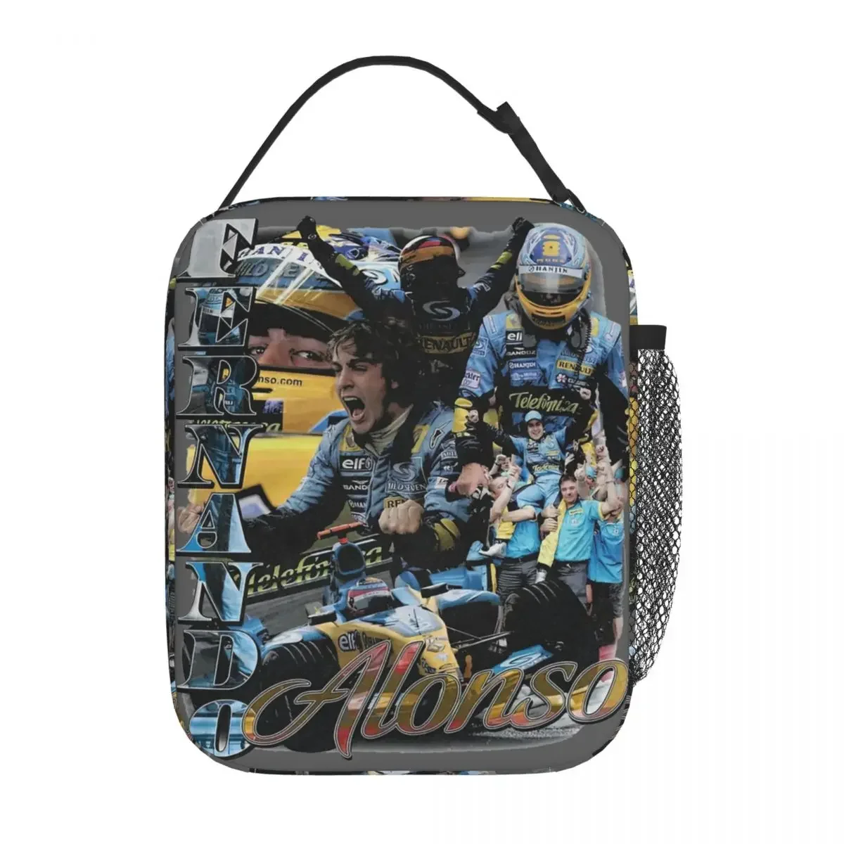 Fernando Alonso Racing Driver Thermal Insulated Lunch Bag for Work Bootleg Reusable Food Bag Men Women Thermal Cooler Lunch Box