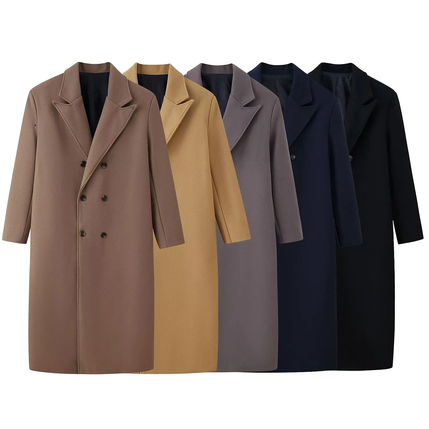 

KIDCRKJ темпераментное весеннее женское пальто, двубортное женское шерстяное пальто с воротником с лацканами, длинная женская куртка в Instagram-стиле