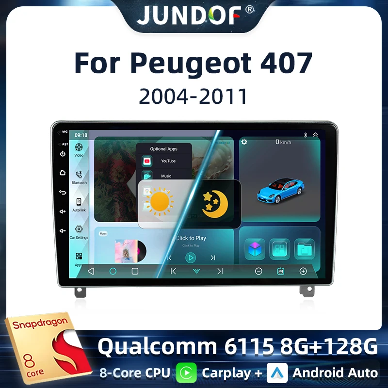 

Android Auto For Peugeot 407 1 2004 - 2011 Car Radio Video Multimedia Player Navigation GPS Carplay Stereo 5G Wifi No 2Din DVD
