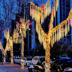 Fairy Light 30/50cm Holiday Garden Light LED Meteor Shower String Light 8 Tubes Wedding Garland Christmas Decoration EU/US Plug