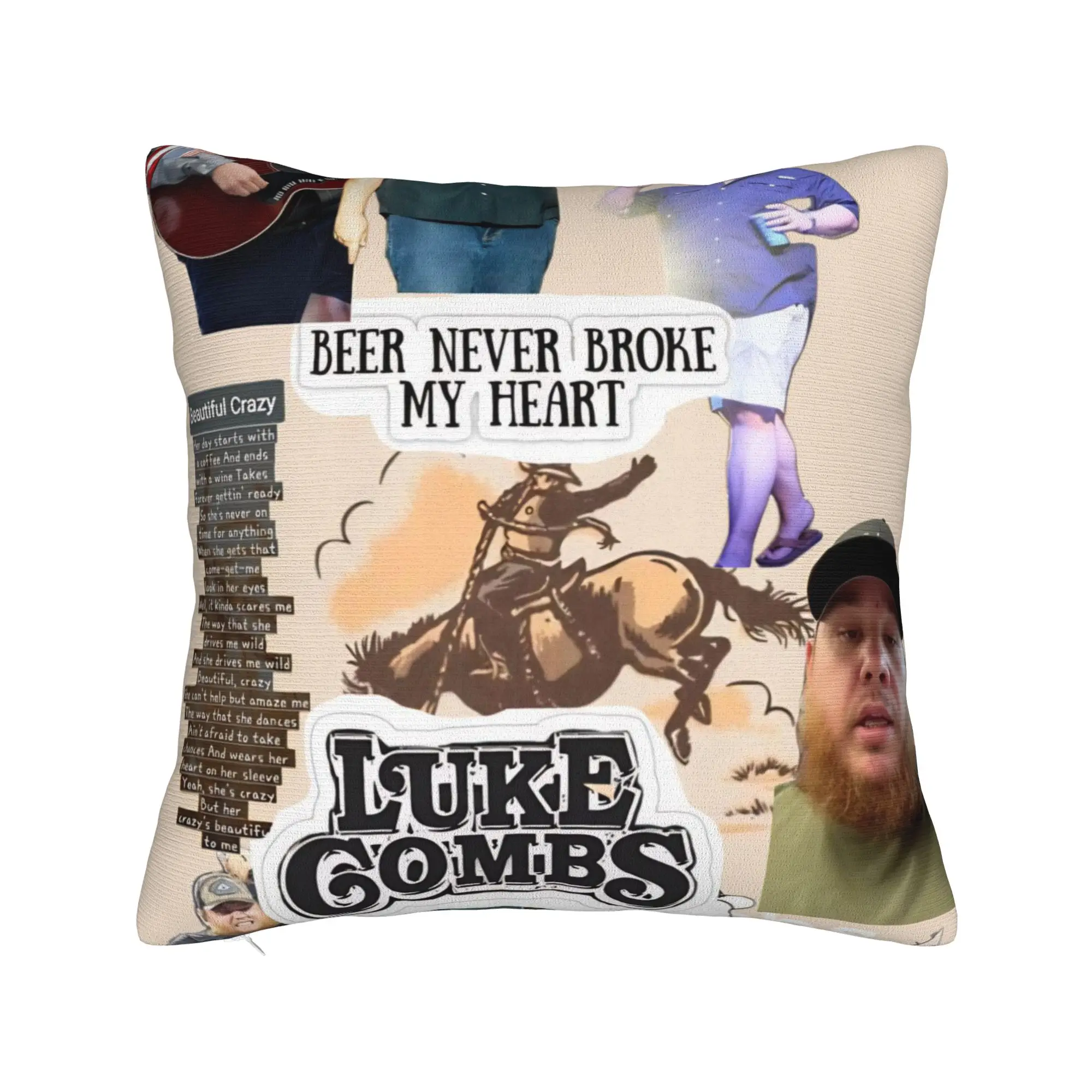Decorative Pillowcases  Lukes Combs Tour 2026 Merchandise Home  Pillow Case Cover Square Multi Size