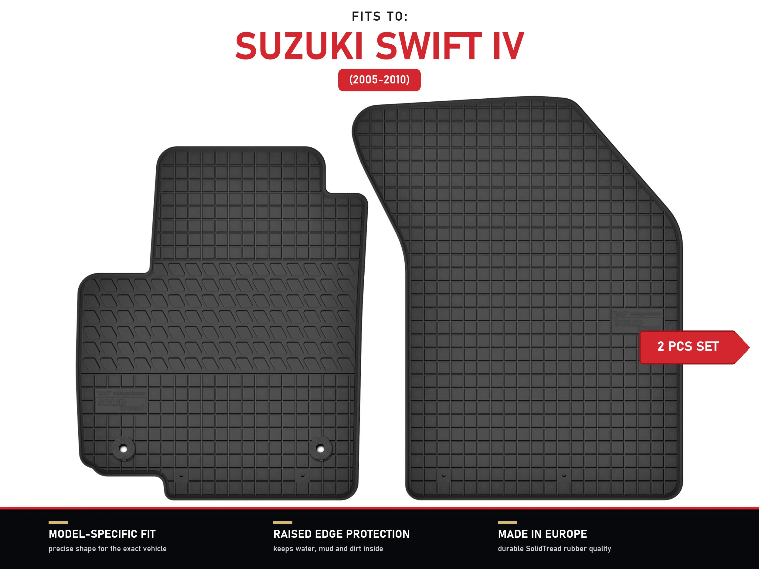 Rubberen voormatten voor: Suzuki Swift IV 2005-2010 hatchback