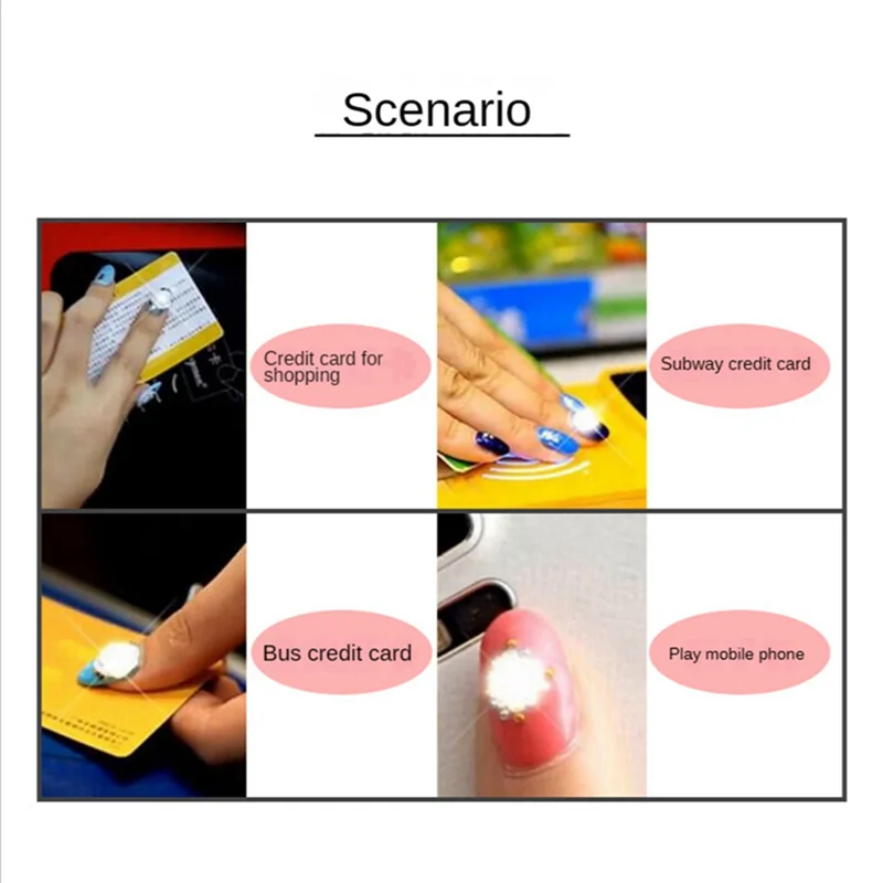 

5 шт., NFC-вспышка, наклейка для ногтей, светодиодный чип, интеллектуальная светящаяся лампа для ногтей, наклейка для ногтей, улучшение-Y48A