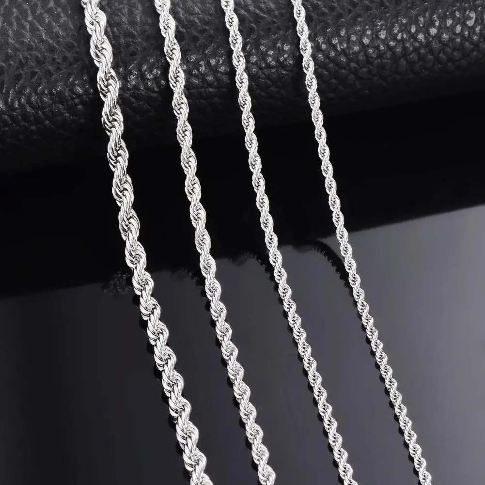 Unisex Necklace Stylish Unisex Stainless Steel Twisted Chain Necklace for Hop Rock Star Club Party Polished Anti-rust Neck