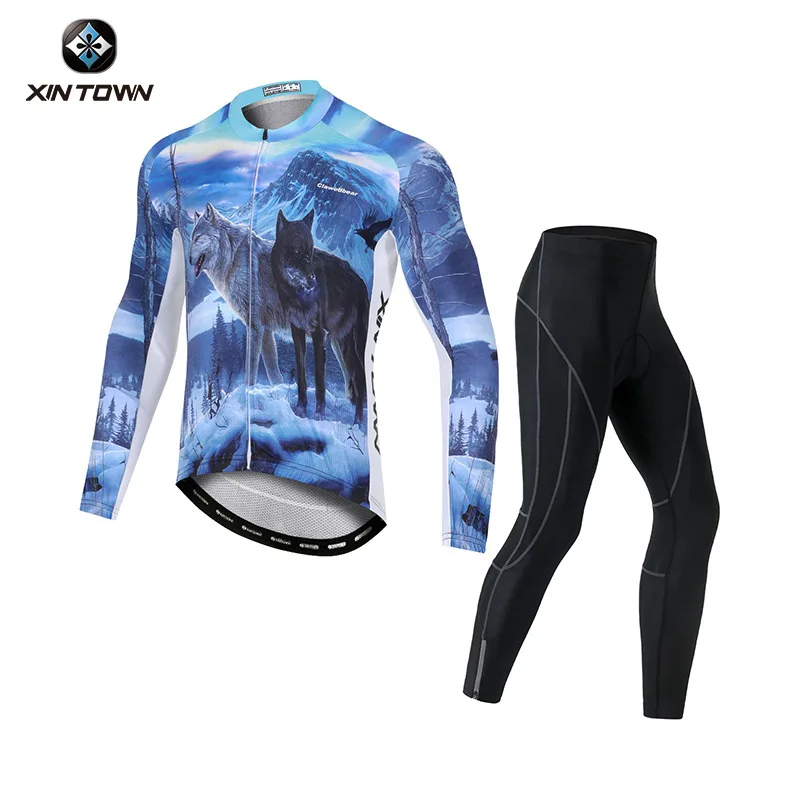 

XINTOWN Новый летний велосипедный костюм с длинными рукавами в стиле Snow Wolf, комплект одежды для велоспорта для мужчин