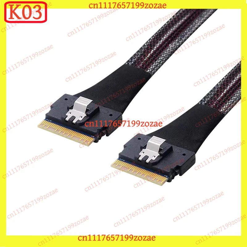 LK k3 50cm SFF-8654 to SFF-8654 SAS 4.0 Extender Cable | 74-Pin Male-to-Male Server Controller Internal Connector