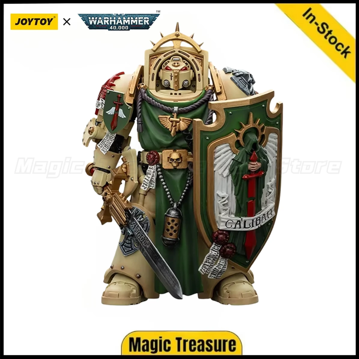 

【In stock】JOYTOY Warhammer 40K Dark Angels Deathwing Knight 1With Power Sword Storm Shield and teleport homer 1/18 Action Figu