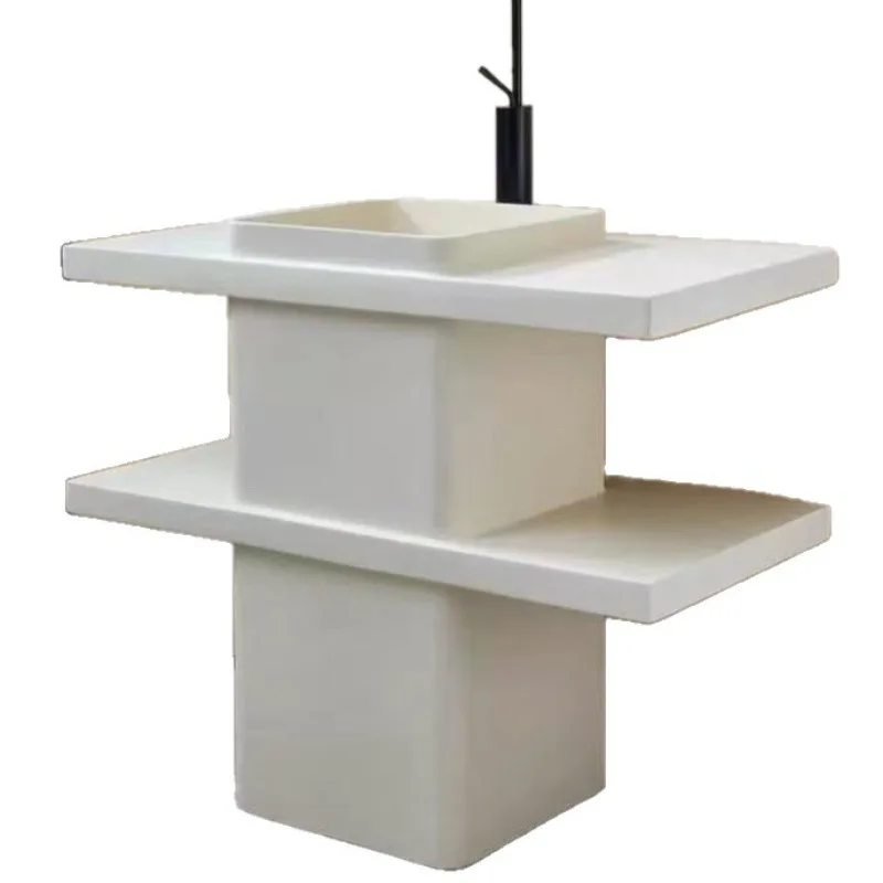 

Column basin Extension countertop Customized size Floor-to-ceiling integrated column basin Small bathroom Wash table Art basin