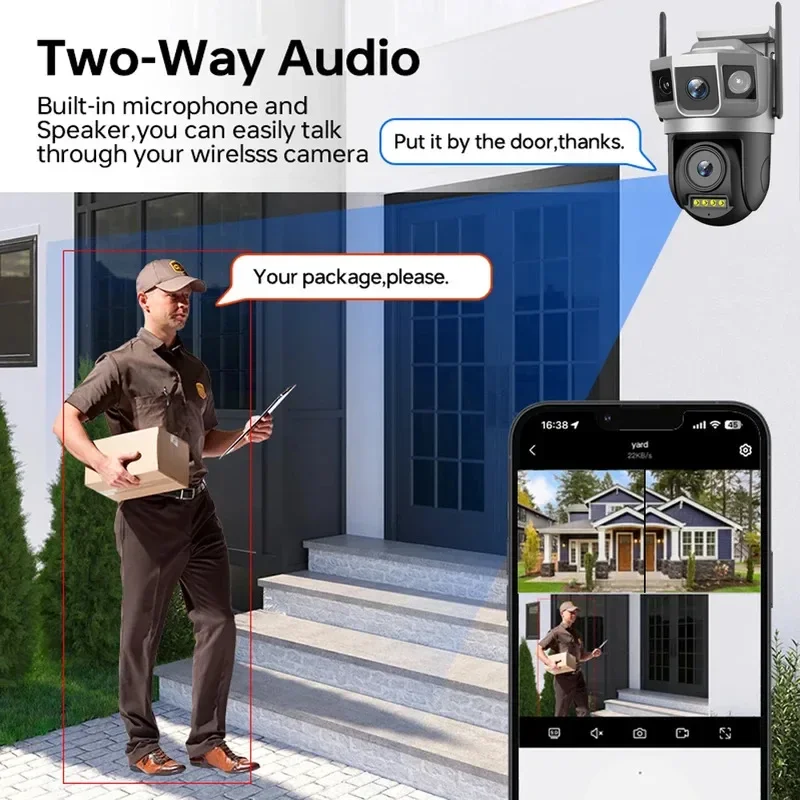 V380 Pro 4G WiFi屋外カメラ 12MP 6K HDナイトビジョン 自動追跡 セキュリティカメラ CCTV ベビーモニター ホームプロテクション