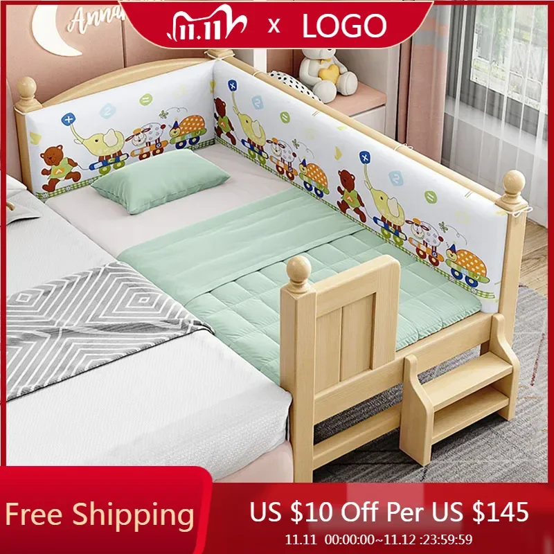 Made China Kids Bed Safety Guardrail Wooden Modern Children Beds Toddler Boy Beliche Infantil Kids Bed Decoration Accessories