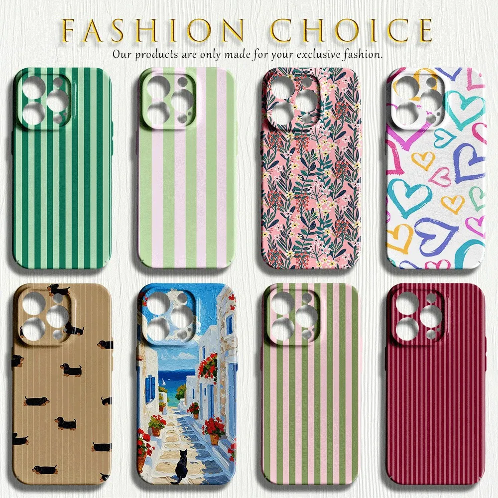 Mint Streak Phone Case for Samsung Galaxy S20 S21 S22 S23 S24 S25 S26 FE Plus Note20 Ultra 4G 5G Glossy Film Hard PC Cover