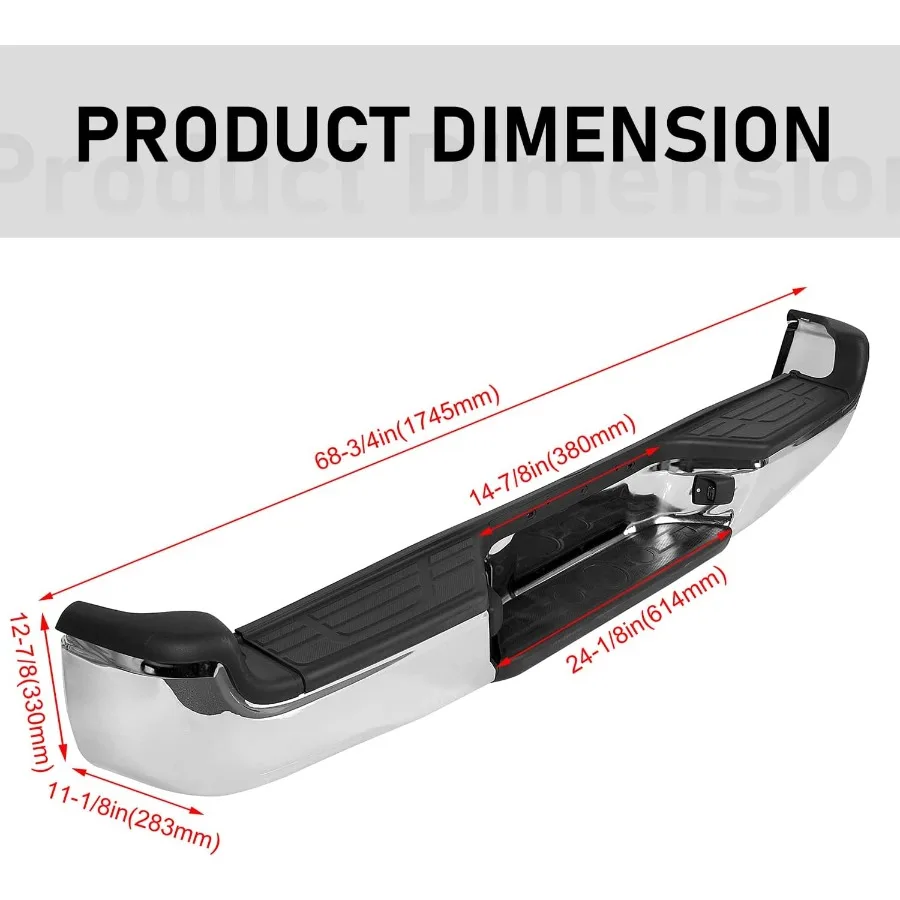 Rear Bumper Compatible With 20052015 Toyota Tacoma TO1103113 Bumper Assembly With Pads Brackets and License Plate Lights Steel