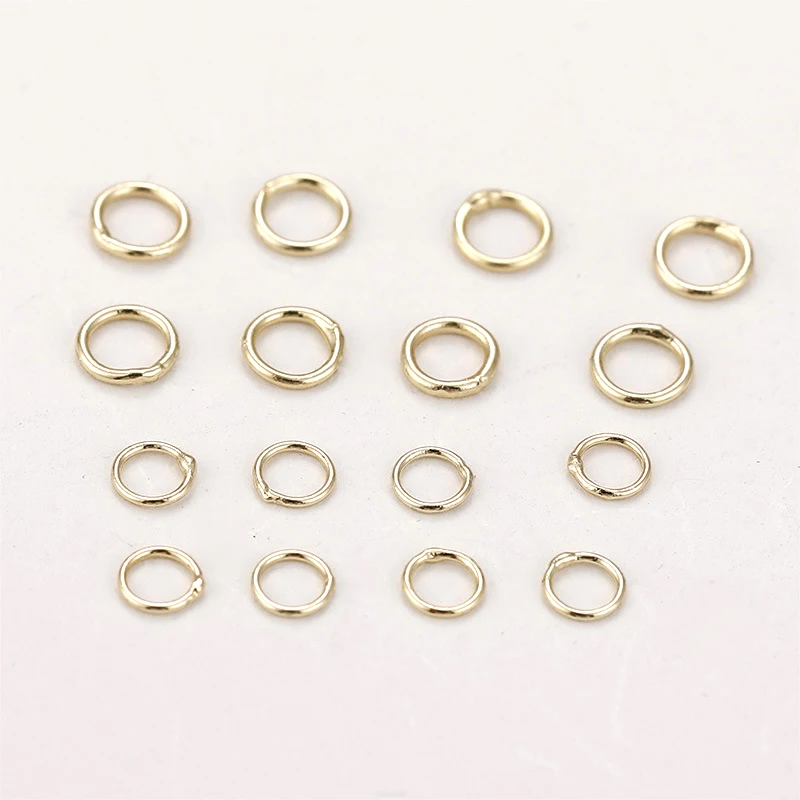 30pcs copper wrapped 14K Gold welded closed ring DIY hand jewelry earrings bracelet connecting tools and accessories materials