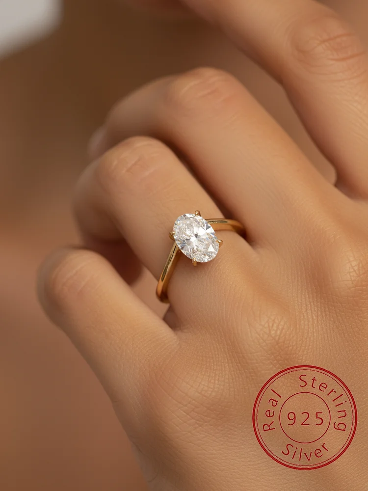 925er Sterlingsilber, modischer Minimalismus-Wellen-Oval-Zirkon-Ring für Frauen, Verlobung, Hochzeit, Jahrestag, hochwertiger edler Schmuck