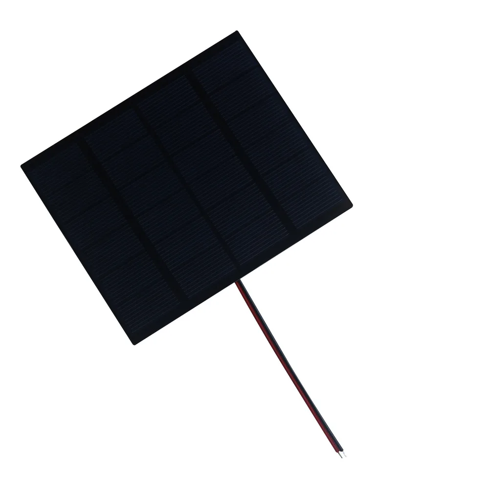 1.5 واط 6 فولت لوحة طاقة شمسية صغيرة أحادية البلورية السيليكون PET مغلفة الخلايا الشمسية مع سلكين الأساسية DIY بها بنفسك الألعاب الصناعية 110*92 مللي متر