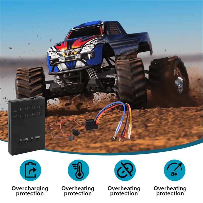 

Y19A 80A ESC WP-880 1/10 1/8 WP-гусеничная щетка с матовой 80A 1080 Электронный регулятор скорости Водонепроницаемый ESC с программной картой