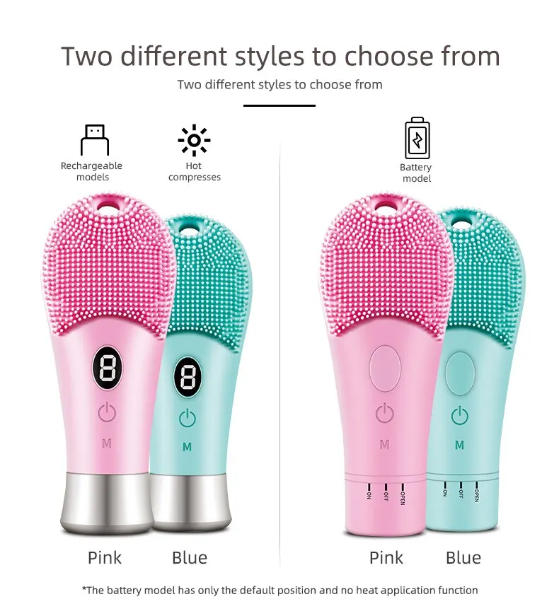 9 Gear Electric Ultrasonic Skin Sonic Scrubber Facial Brush Cleaner Spinning High Frequency Vibration Face Silicon Recharagable