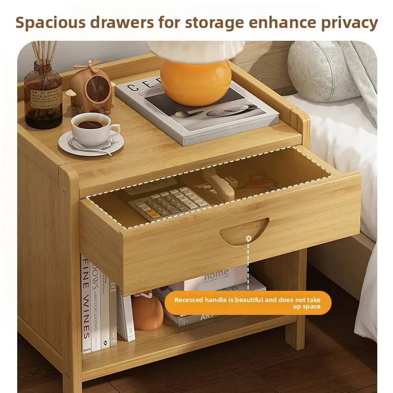 طاولة بجانب السرير بسيطة، رف صغير، خزانة تخزين متعددة الطبقات بجانب السرير متعددة الوظائف مع ضخ