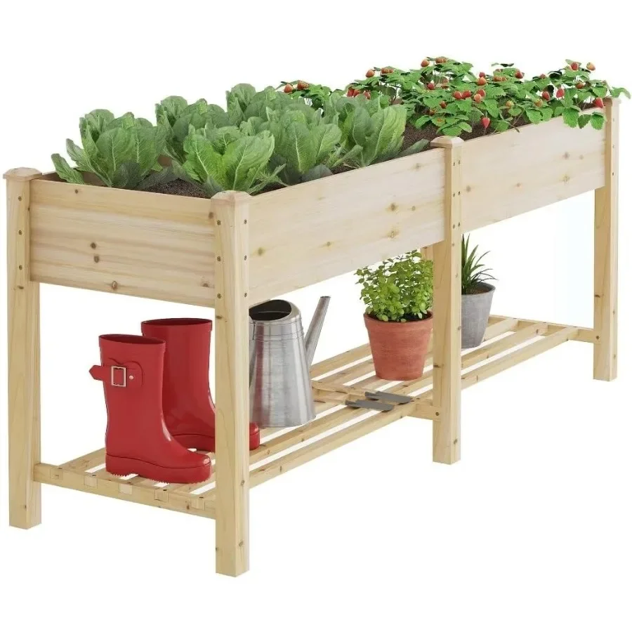 

Raised Garden Bed with Legs Elevated Wood Planter Box for Planting Vegetables Flowers Garden Patio Balcony Garden beds Outdoor