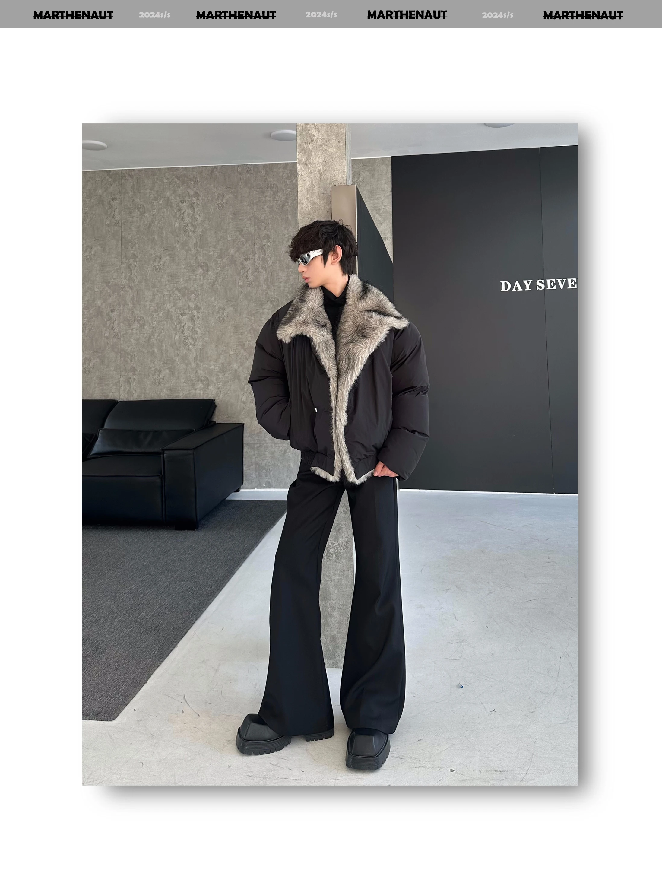 2025 Winter Warm Design Thickened Cotton Jacket with Large Fur Collar Fashionable Trendy Men's High-end Loose Faux Mink Fur Coat