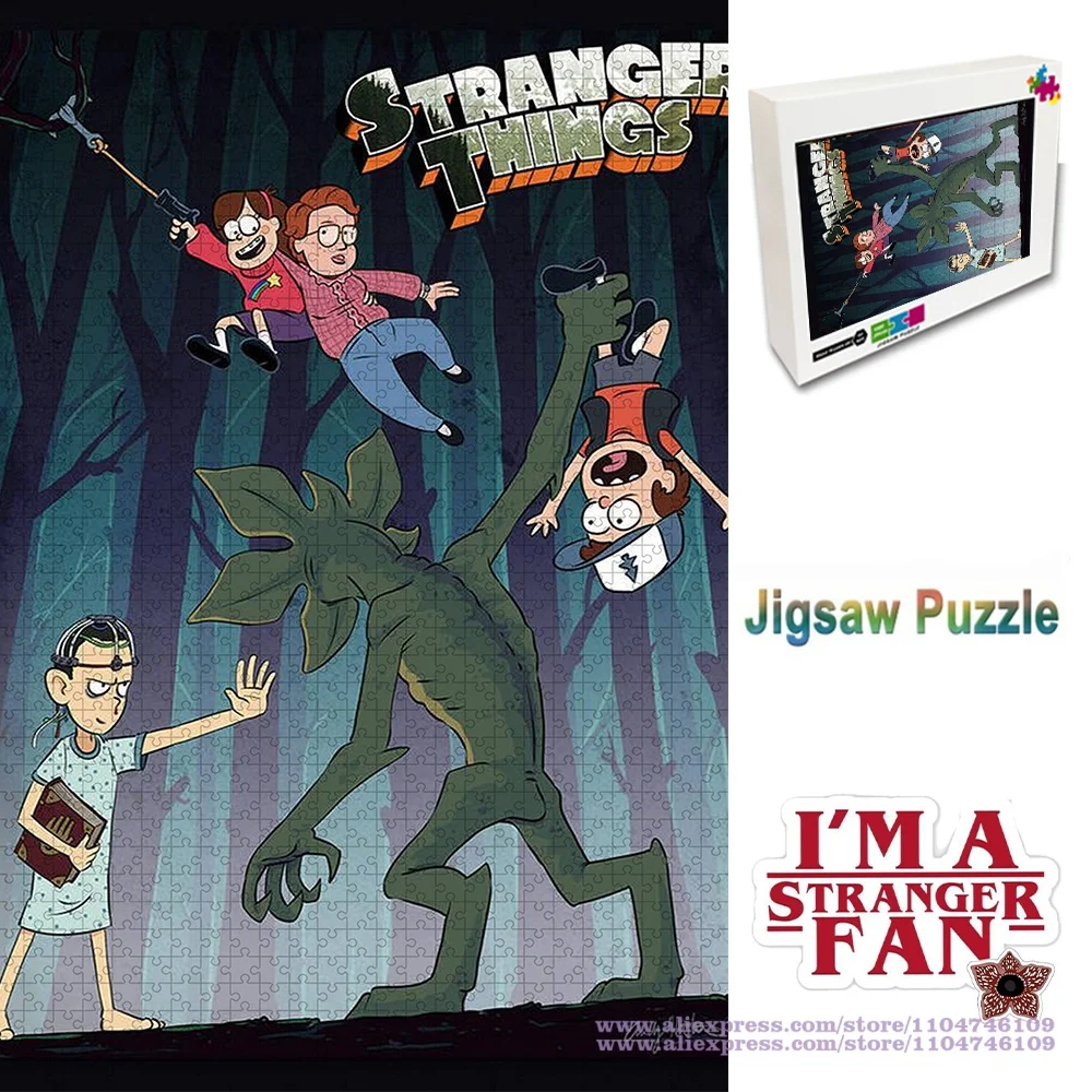 

Cartoon Style Stranger Things Puzzle Jigsaw 108/200/300/500/1000/1500Pcs Intelligence Puzzles for Kids Home Decoration