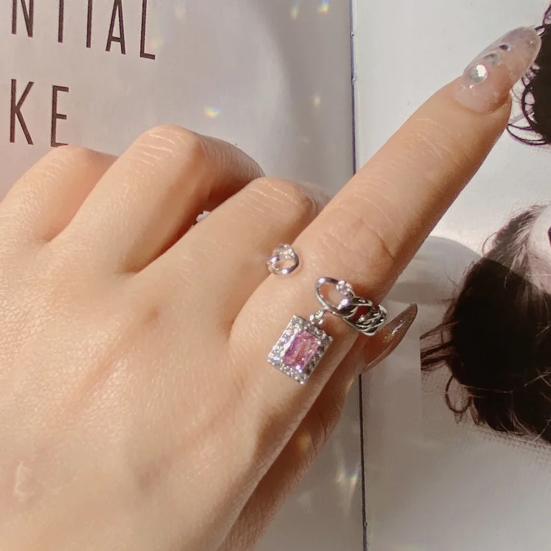 MDLFES Mo!ssan الماس نمط اليابان وكوريا الجنوبية المتخصصة تصميم حلقة فتاة القلب حلقة مشبك سلسلة شرابة قيراط #3