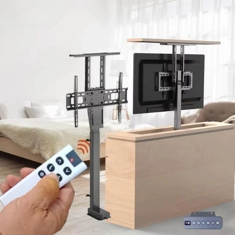 TV Electric Lift Bracket with Concealed Top Plate - Portable Cabinet Mount monitor stand