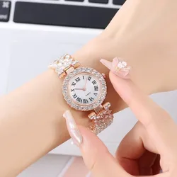 Luxury Flash diamond Rome diamond chain women's watch Fashion high-end women's watch