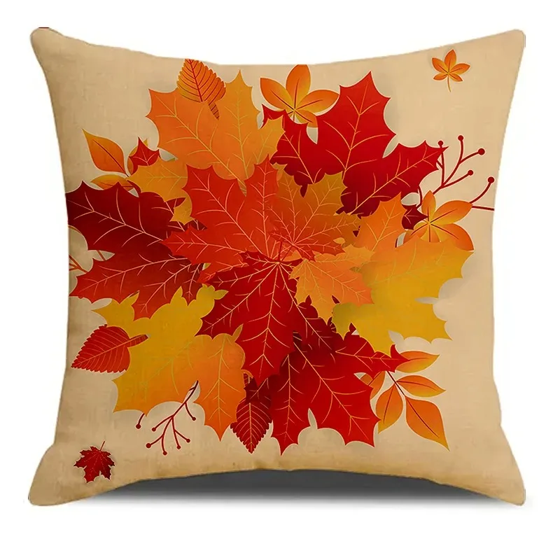 Autumn Yellow Maple Leaf Decorative Pillowcase Car Ornaments Office Living Room Sofa Home Pillowcase