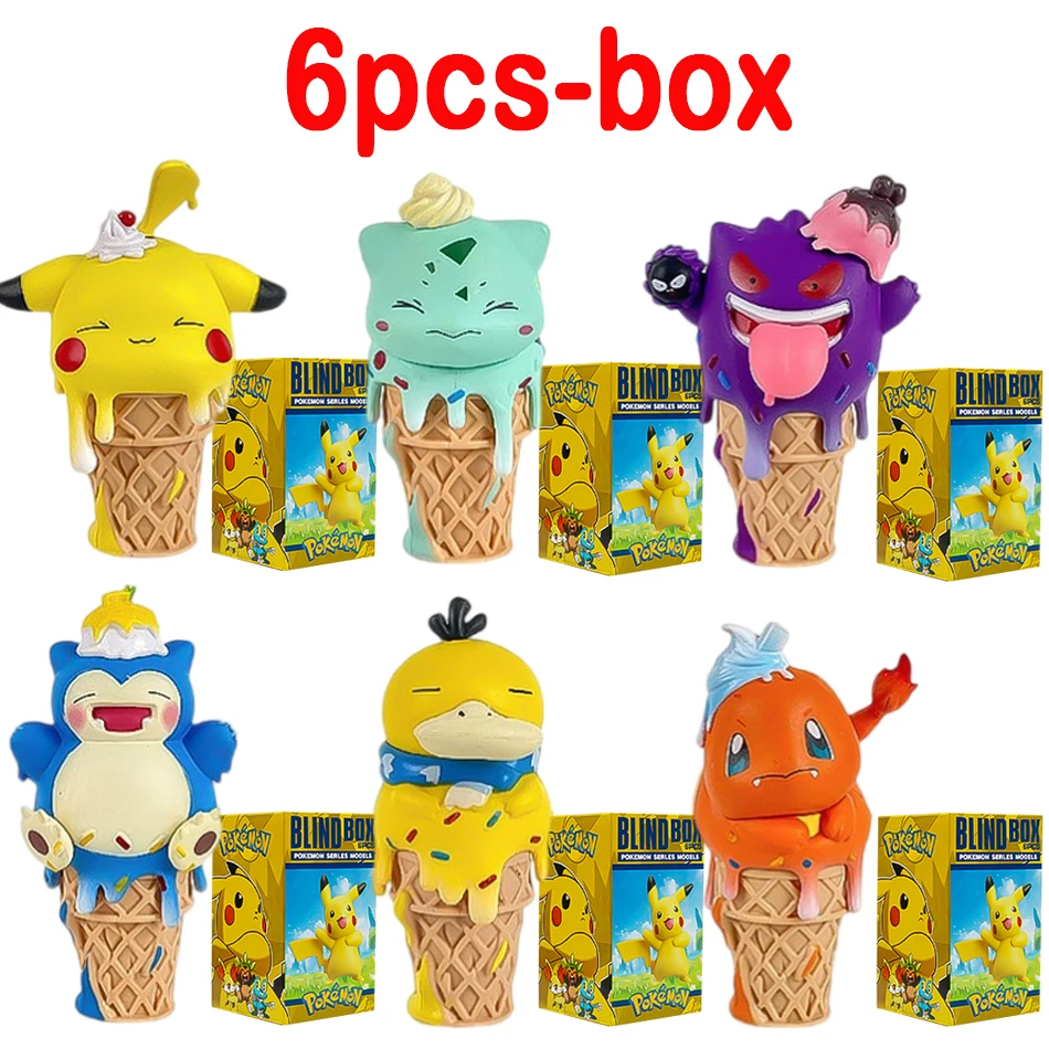 Pokemon Eiscreme Pikachu Snorlax Psyduck Gengar Anime-Figur Blindbox-Spielzeug Tischdekoration Weihnachts- und Geburtstagsgeschenke – Detail 1