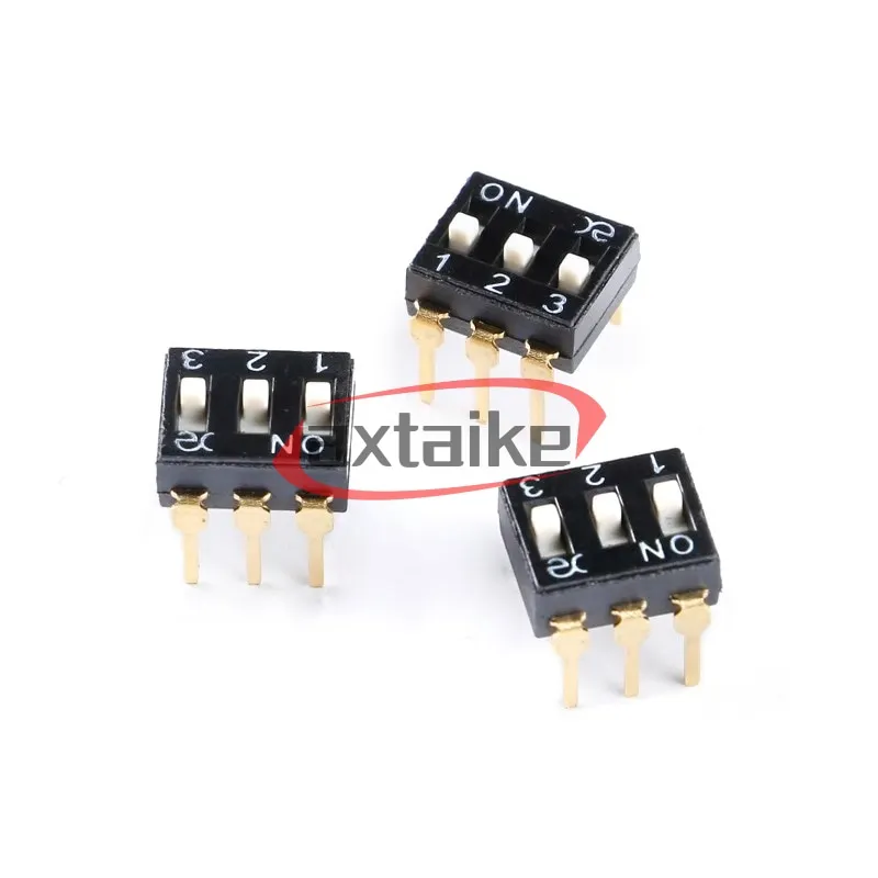 10PCS 1.27mm 2.54mm Pitch KE 1 2 3 4 5 6 8 10 Bit Pin SMD DIP Dial Switch Slide Type Switch Module Black Toggle Switching Switch
