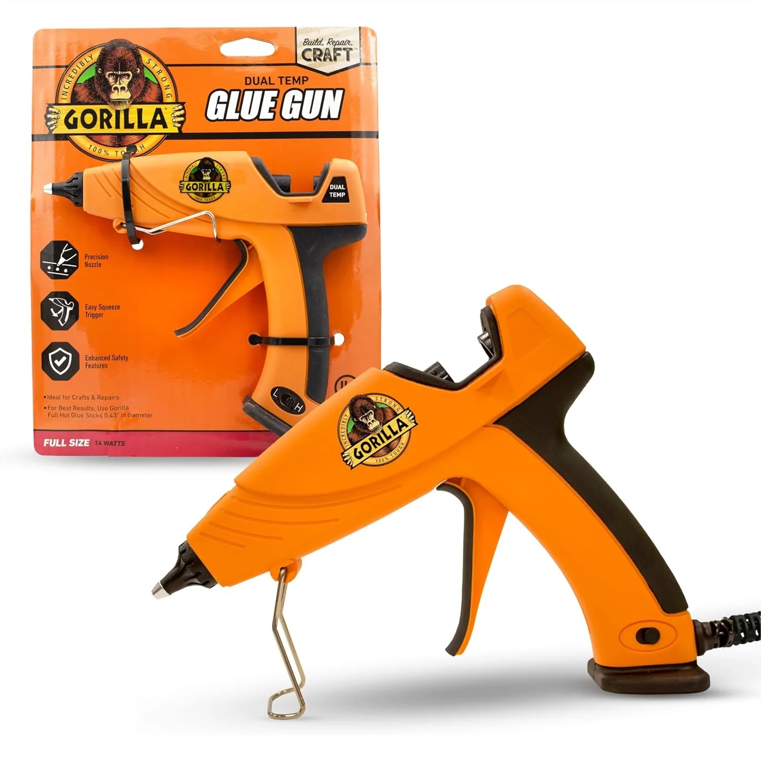 

Dual Temp Hot Glue Gun with Precision Nozzle for DIY Crafts and Repairs