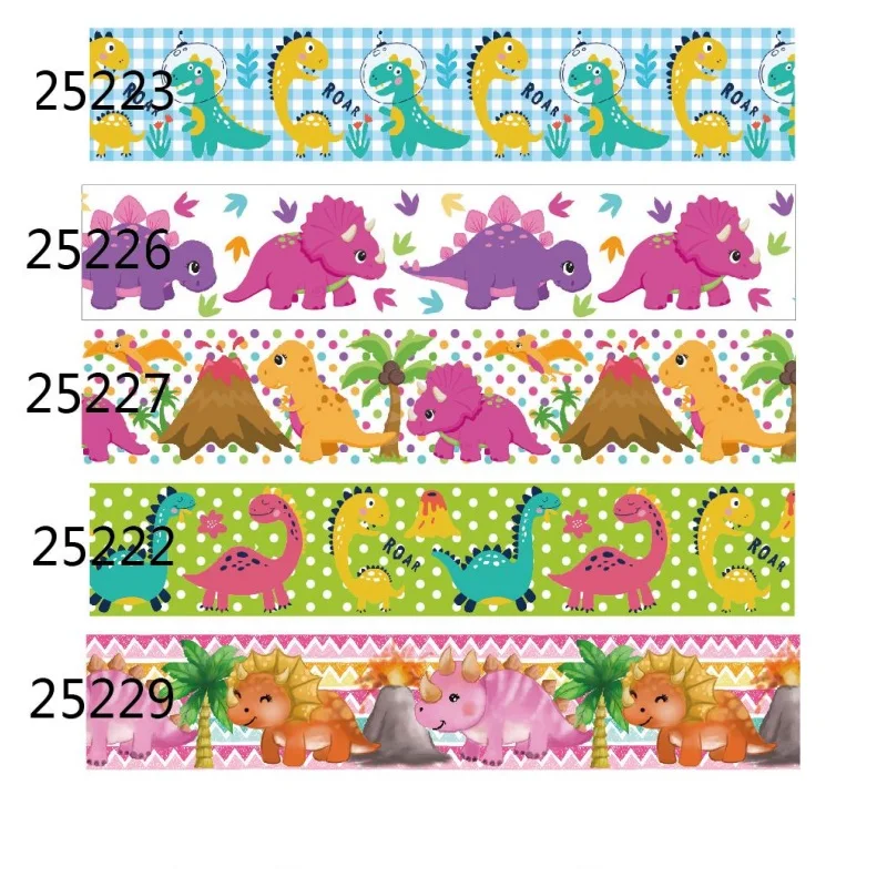 

5Yards Dinosaur Grosgrain Ribbon Animals Ribbon for Hairbows DIY Sewing Accessories Craft Materials