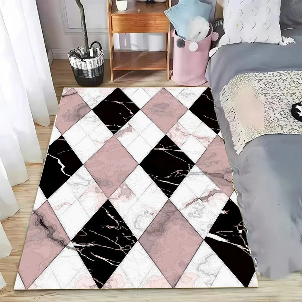 Luxurious Abstract Marble Pattern Carpet Large Floor Mat for Living Room Sofa Coffee Table Bedroom Bedside Home Decoration Rug