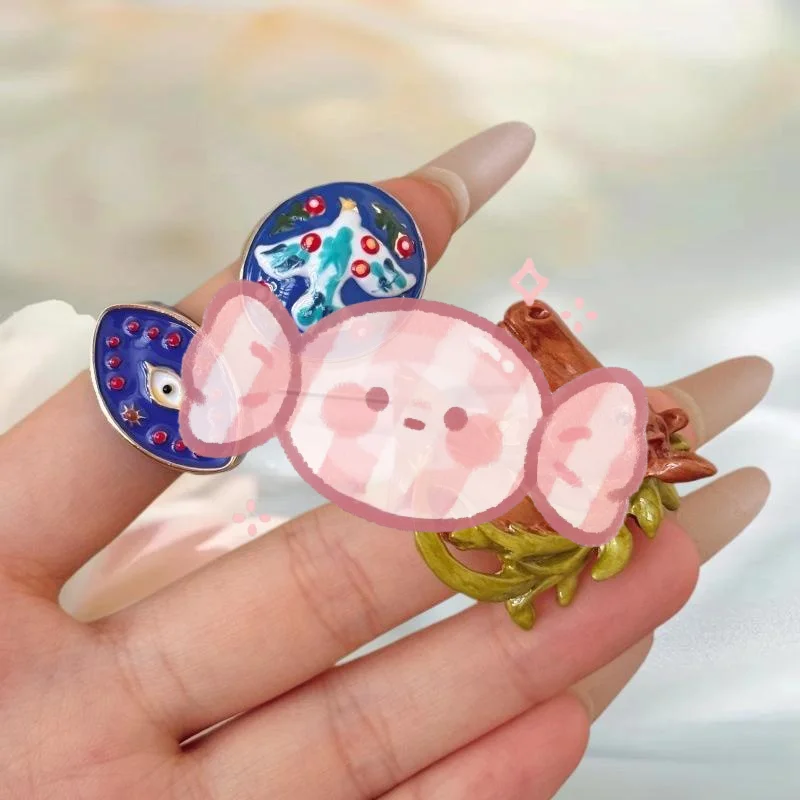 مبالغ فيها خمر المينا رأس الحصان الطيور رسمت عين الشيطان واسعة حلقة مفتوحة أنيقة اكسسوارات مجوهرات للنساء هدية #1