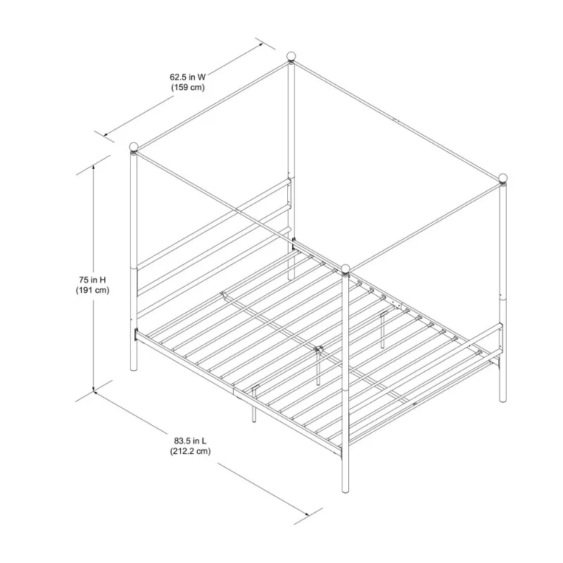 Metal Canopy Bed bedroom furniture  twin bed frame  bed frame  bed frame queen