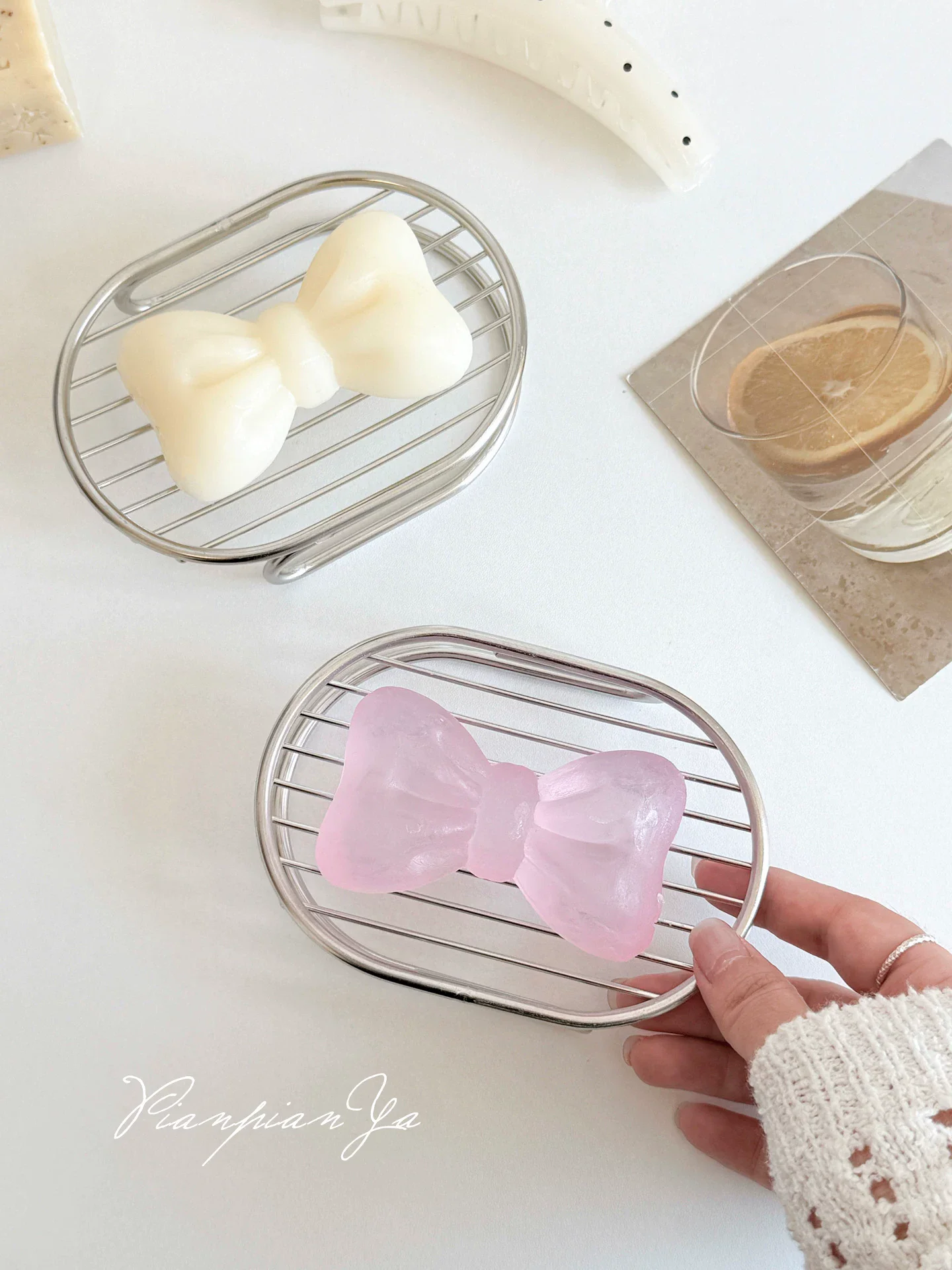 Simple 304 stainless steel soap holder bathroom shower tray soap rack storage stand countertop laundry soap box