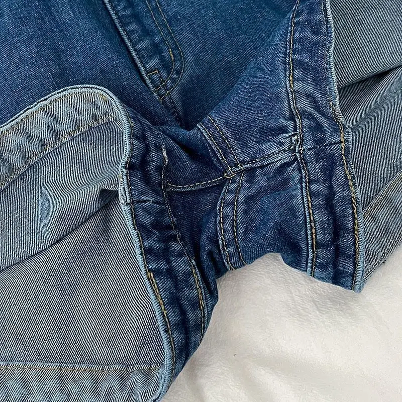 롬퍼 여성 의류 루즈 데님 리본 십대 스트리트웨어 오버롤 운동복 지퍼 여성 기본 와이드 운동 플리츠 포켓 Y2K