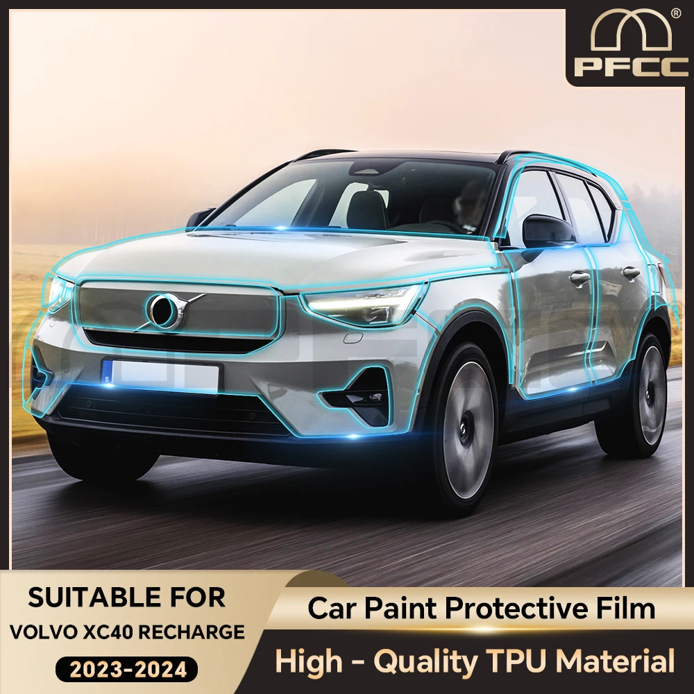 

for Volvo XC40 Recharge 2023 2024 Car Paint Protection Film Invisible Body Sticker Anti-Scratch Pre-cut TPU PPF Cars Accessories