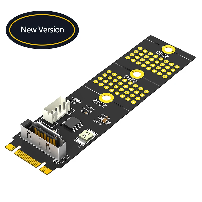 

M.2 Key B+M/B 2242 2260 2280 Size to 7Pin SATA Port Converter Adapter 4Pin Power Supply with 7Pin to SATA Cable for 2.5" HDD SSD