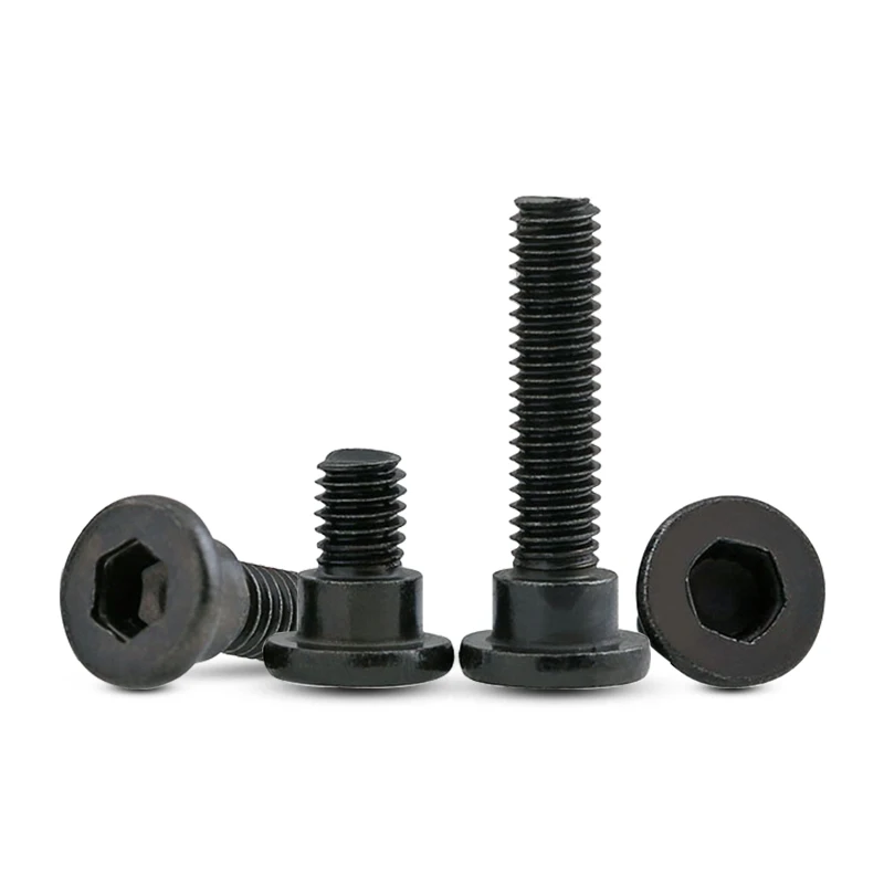 สกรูหัวหกเหลี่ยมแบบขั้นบันได M2.5 M3 สีดำ เกรด 12.9 เหล็กกล้าคาร์บอน พร้อมแผ่นรองรับแบบขั้นบันได สกรูยึดตำแหน่งแบบขั้นบันได
