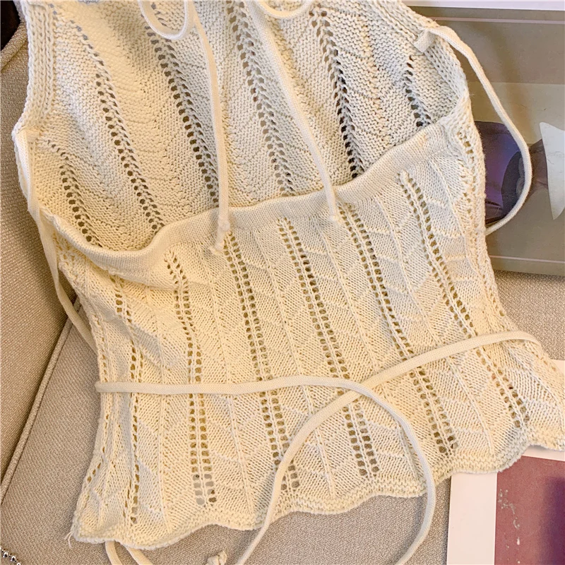 Sweet And Spicy Design Strapl Ne Hanging Tank Top Women Summer Outdoor Sexy Hollow out ort Svel irt