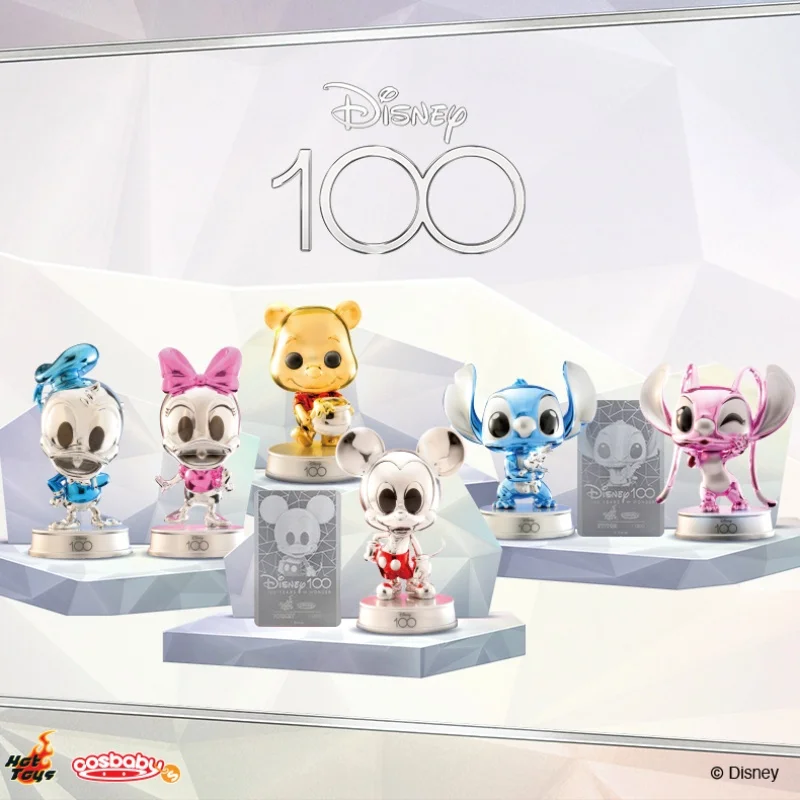 Hottoys Disney 100th Anniversary Series Donald Duck Daisy Stitch Plated Color Cosbaby Collection Dolls Christmas Gifts Toys Kids