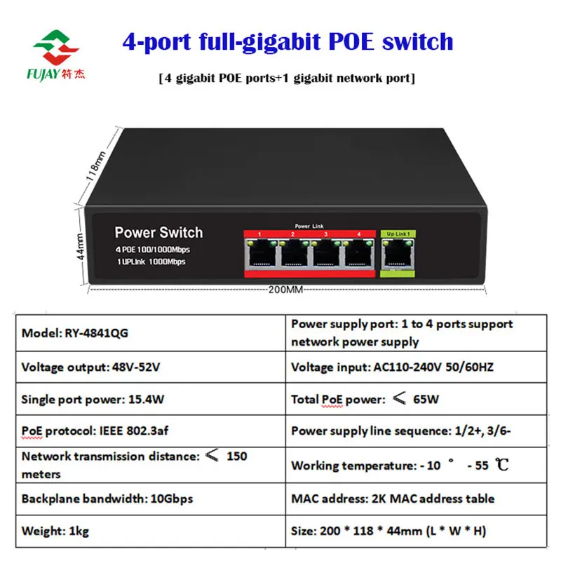 Factory Price 8 Poe Port 2 Sfp Port Network Non management Poe Switch