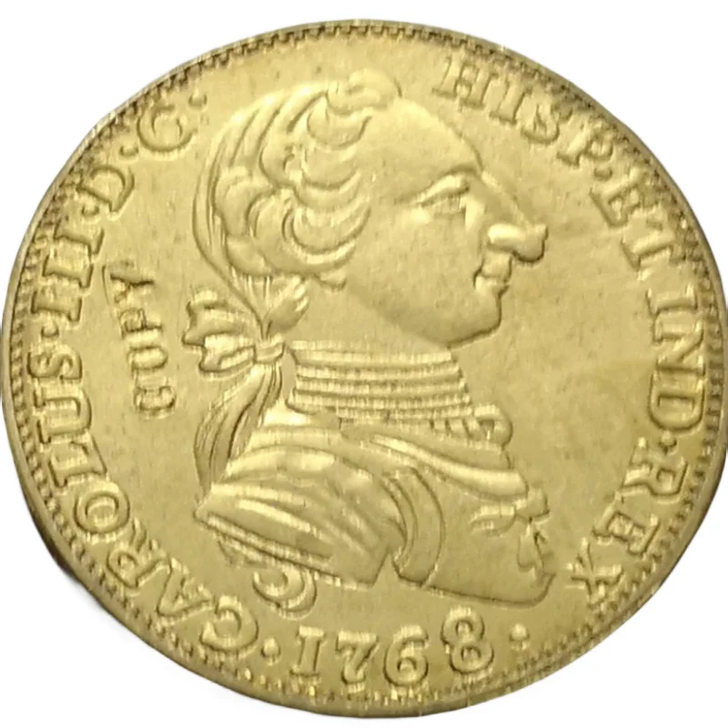 1768 Colombia 2 Escudos  gold plated Coin Copy