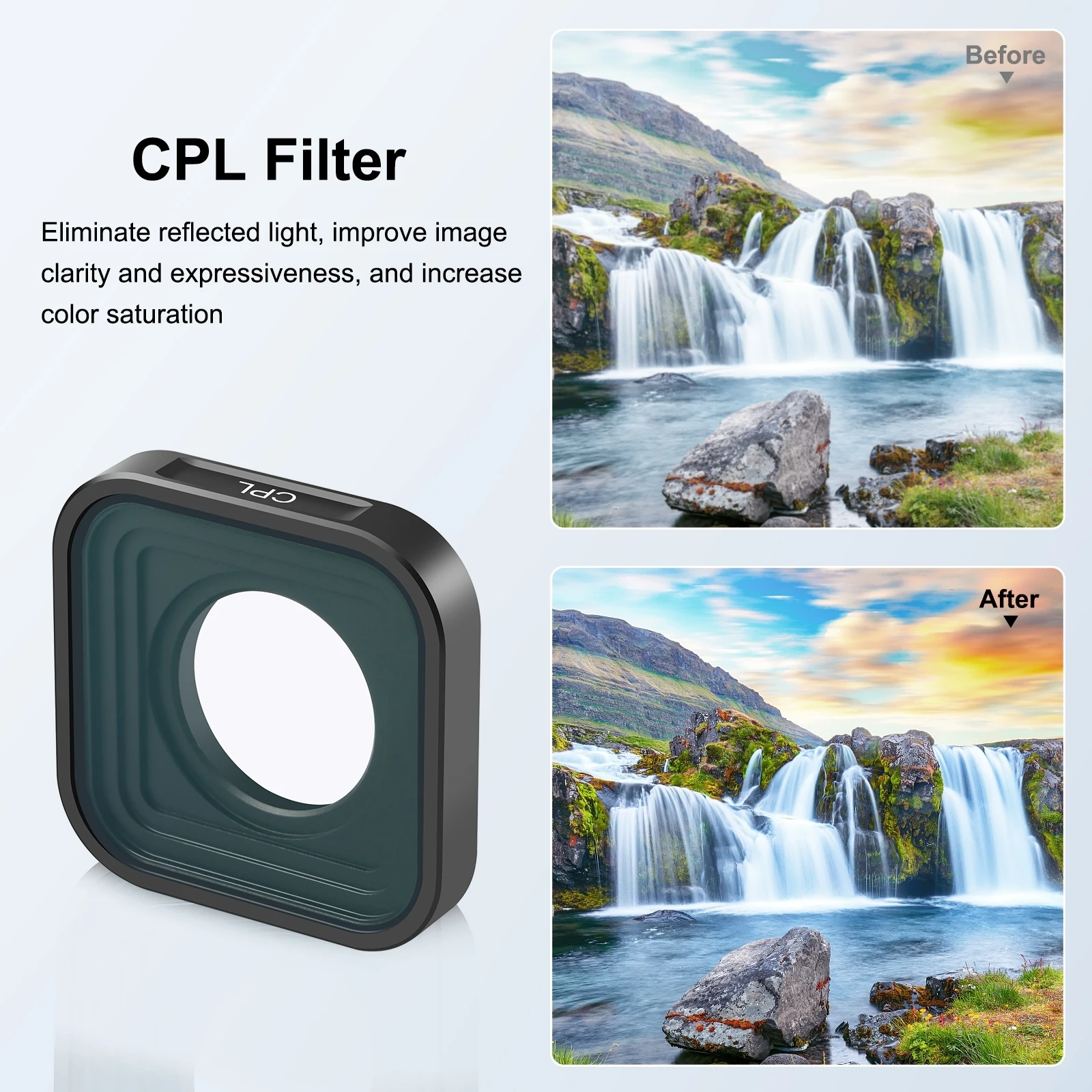 Filtr ND JSR UV CPL ND8 ND16 ND32 do GoPro Hero 9 10 11 12 13, szkło optyczne Schott, do jazdy na rowerze, nurkowania, podróży, vlogów i filmów plenerowych — zdjęcie produktu 4