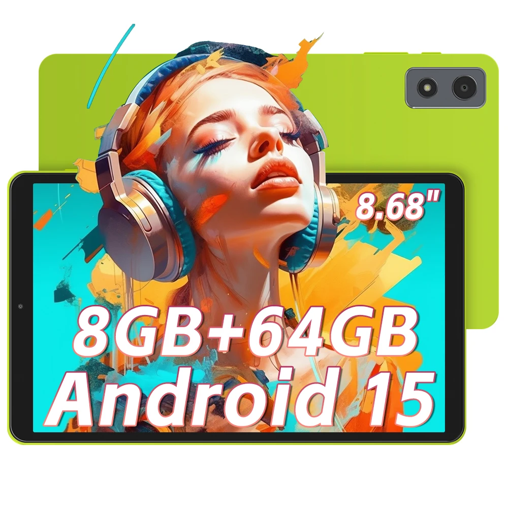 

2025 Latest 8.68inch Tablet,Android 15 Tablets with 8GB+64GB 1TB Expand,Dual Wifi 5000mAh Quad-core Tablet with Keyboard Mouse