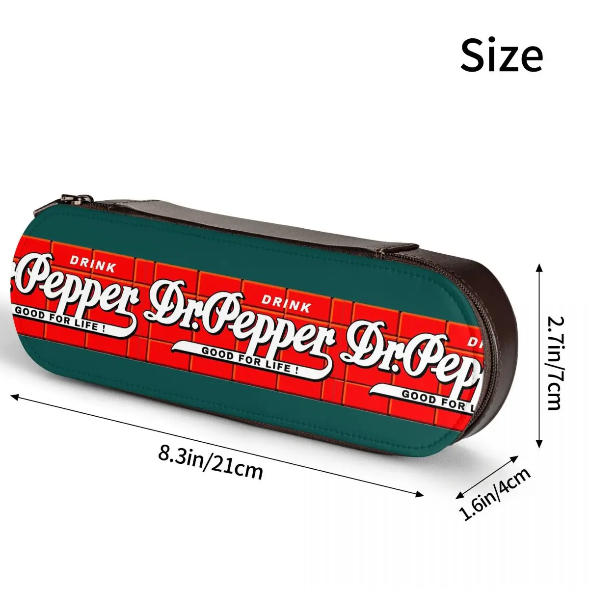 Dr Pepper Good For Life Leder-Federmäppchen, Stifthalter, Aufbewahrung von Schreibwaren, Stiftbox, Bleistiftbeutel für Schüler, Schule
