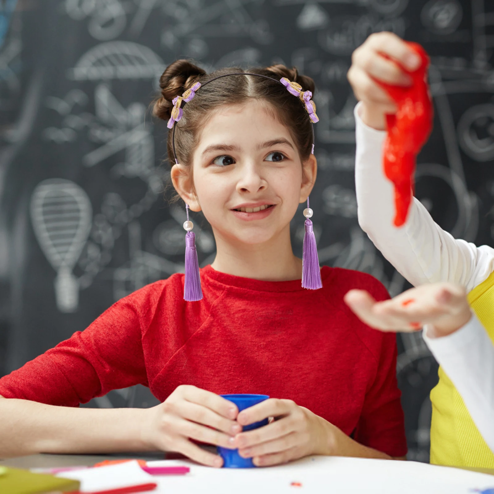 

Ethnic Style Hairb Head Hoop Tassel Clips for Children Party Accessories Reusable Kids Headwear Soft Hair Care