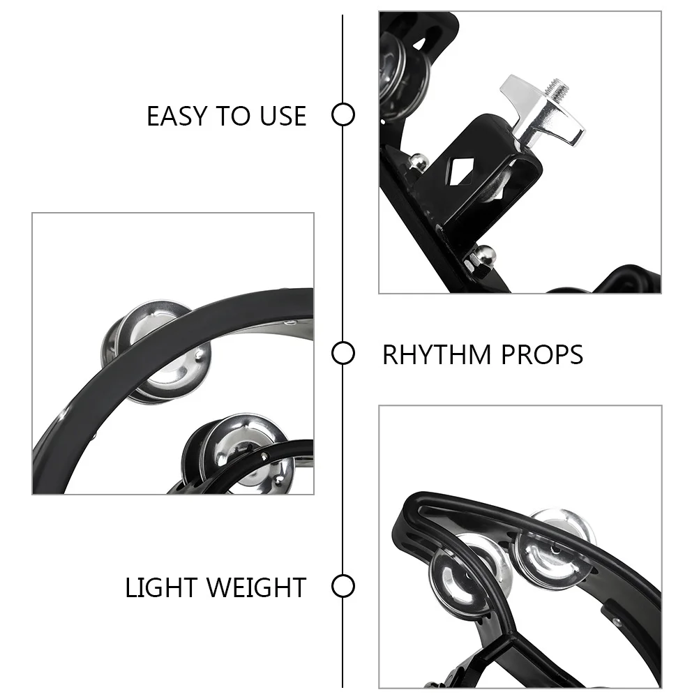 

Double Row Tambourine Hand Bell For Adults Sturdy Durable Percussion Musical Instrument Small Portable Party Dance Hand Bells